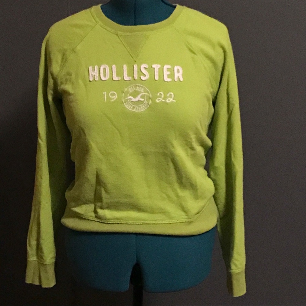Crew Neck Lime Green Sweatshirt by Hollister